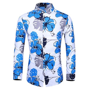 Casuals Shirt Men Autumn New Arrival Personality Printing Long Sleeve Shirts Mens Fashion Big Size Business Office Shirt 6XL 7XL