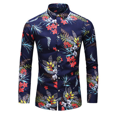 Casuals Shirt Men Autumn New Arrival Personality Printing Long Sleeve Shirts Mens Fashion Big Size Business Office Shirt 6XL 7XL