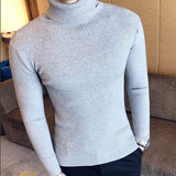 Winter High Neck Thick Warm Sweater Men Turtleneck Brand Mens Sweaters Slim Fit Pullover Men Knitwear Male Double collar