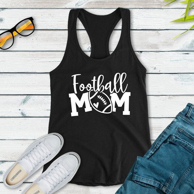 Vest Football Mom Graphic Funny Tank Tops New Women's Racerback Black Sport Mama Tanks Casual Sleeveless Mother's Day Gift Shirt