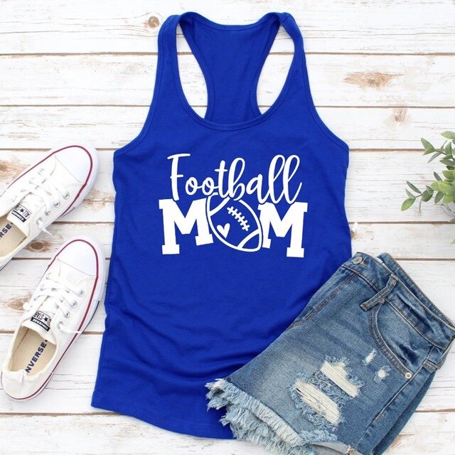 Vest Football Mom Graphic Funny Tank Tops New Women's Racerback Black Sport Mama Tanks Casual Sleeveless Mother's Day Gift Shirt