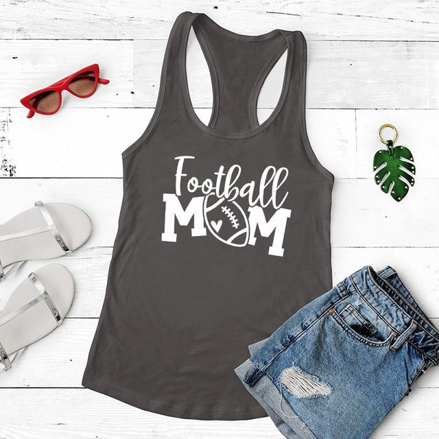 Vest Football Mom Graphic Funny Tank Tops New Women's Racerback Black Sport Mama Tanks Casual Sleeveless Mother's Day Gift Shirt