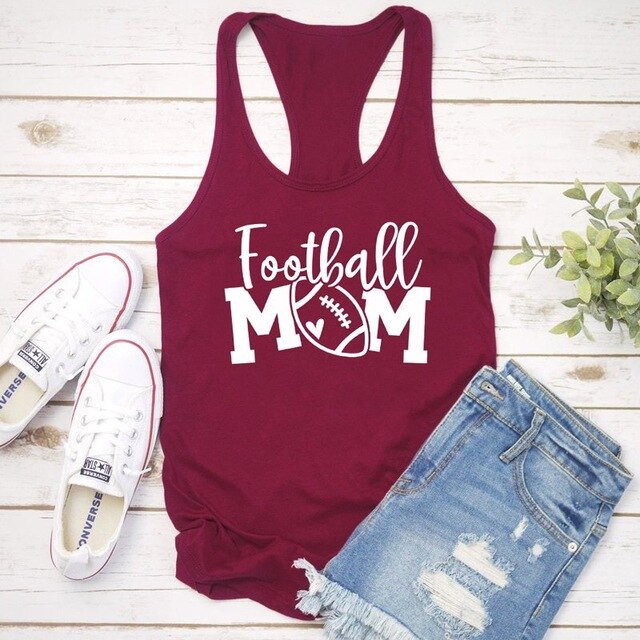 Vest Football Mom Graphic Funny Tank Tops New Women's Racerback Black Sport Mama Tanks Casual Sleeveless Mother's Day Gift Shirt