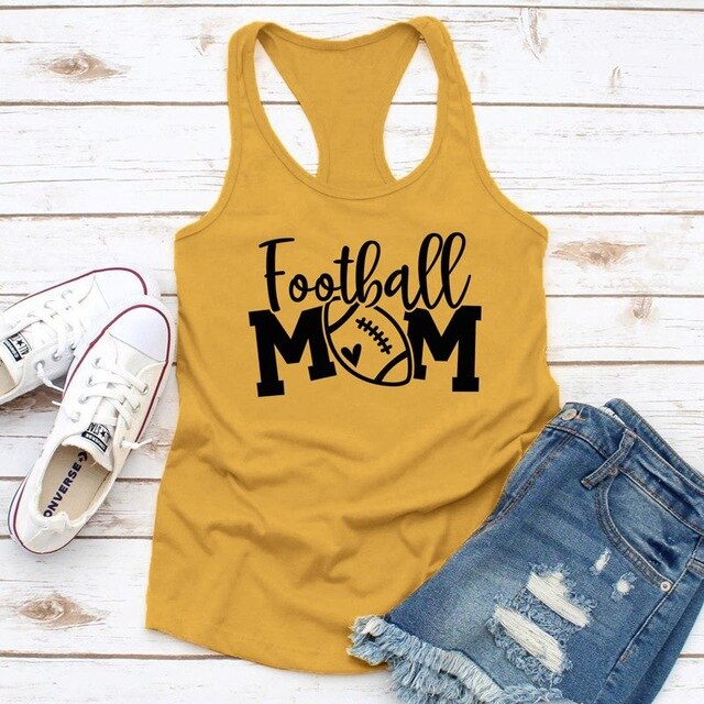 Vest Football Mom Graphic Funny Tank Tops New Women's Racerback Black Sport Mama Tanks Casual Sleeveless Mother's Day Gift Shirt