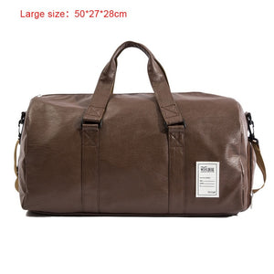 ELVASEK 2019 Quality Large Capacity Travel Bag Women black PU Leather Couple Gym Bags Hand Luggage For Men Fashion Duffle Bag