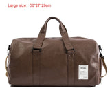 ELVASEK 2019 Quality Large Capacity Travel Bag Women black PU Leather Couple Gym Bags Hand Luggage For Men Fashion Duffle Bag