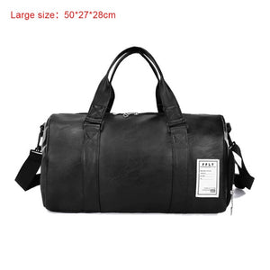 ELVASEK 2019 Quality Large Capacity Travel Bag Women black PU Leather Couple Gym Bags Hand Luggage For Men Fashion Duffle Bag