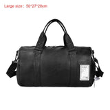 ELVASEK 2019 Quality Large Capacity Travel Bag Women black PU Leather Couple Gym Bags Hand Luggage For Men Fashion Duffle Bag