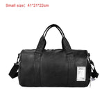 ELVASEK 2019 Quality Large Capacity Travel Bag Women black PU Leather Couple Gym Bags Hand Luggage For Men Fashion Duffle Bag