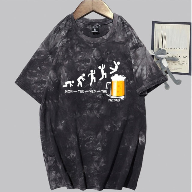 Friday Beer Print Men's Brand T-shirts Funny Graphic Hip Hop Summer Women Men Tshirts Streetwear Ulzzang Harajuku T-Shirt Shirt