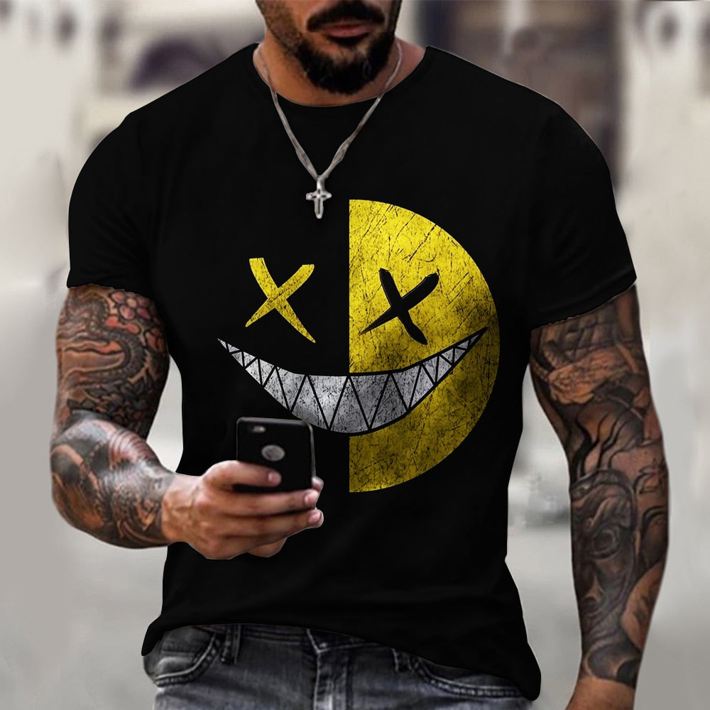 Men's Tshirt Causal Short Sleeve Shirt Quick-drying Clothing Men's Clothes Little devil Oversized T shirt Fashion Sweatshirt