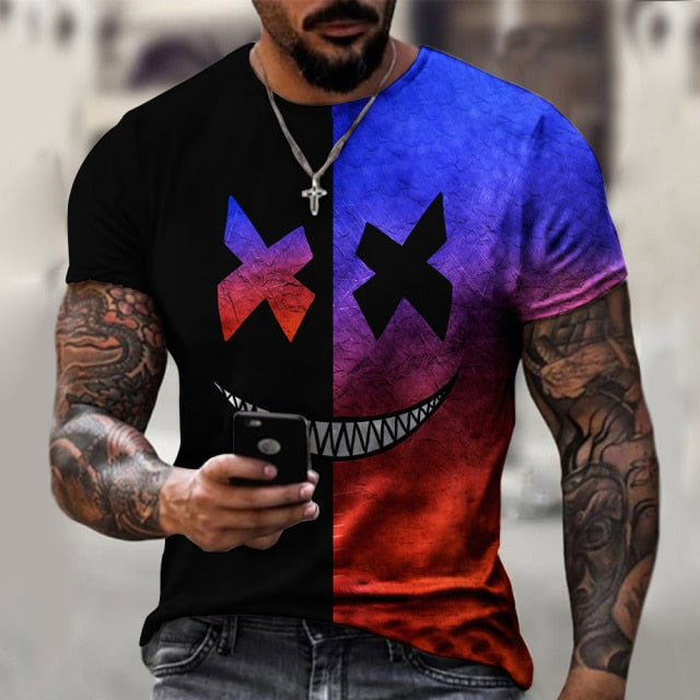 Men's Tshirt Causal Short Sleeve Shirt Quick-drying Clothing Men's Clothes Little devil Oversized T shirt Fashion Sweatshirt